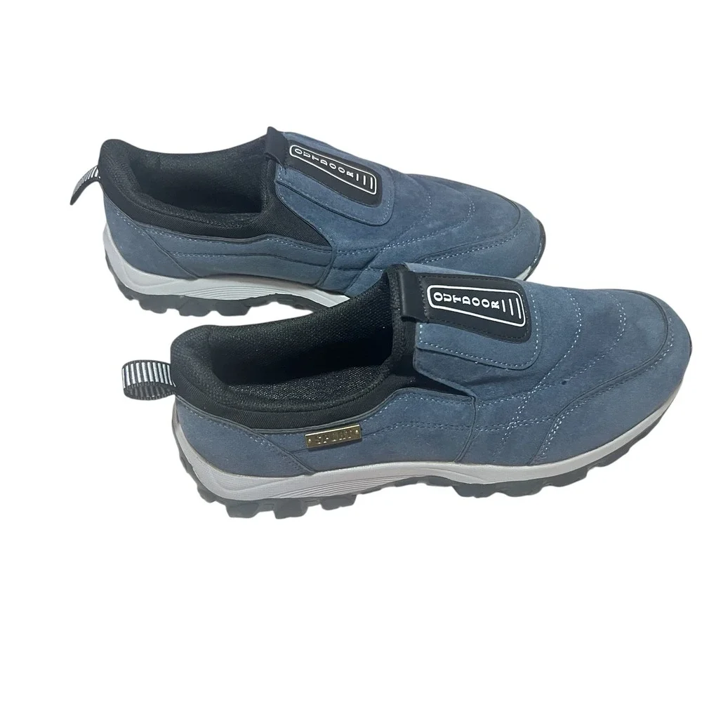 Mens Blue Suede Slip On Shoes Size 38/ US 6.5 Athletic‎ Hiking Walking Sneakers